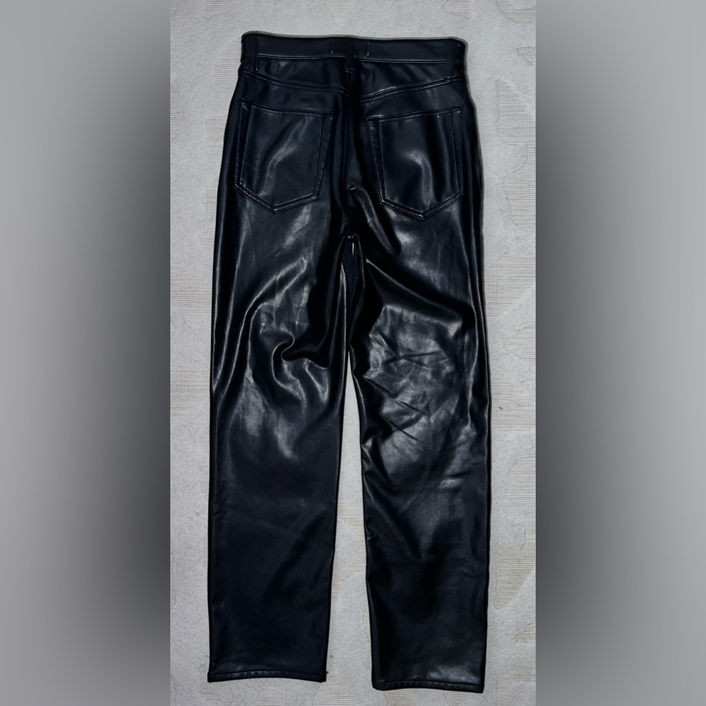 Abercrombie Ankle Straight Ultra High Rise Black Denim/Faux Leather 29/8 - Picture 12 of 12